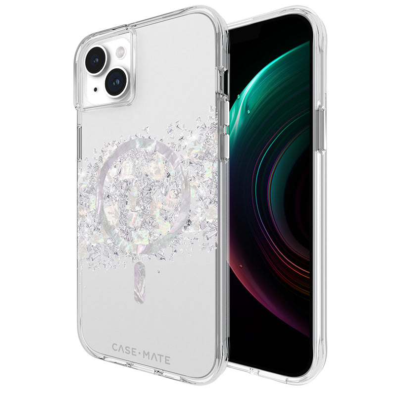 Case-Mate Karat MagSafe – iPhone 15 Plus Hülle mit Perlmutt (Ein Hauch von Perle)