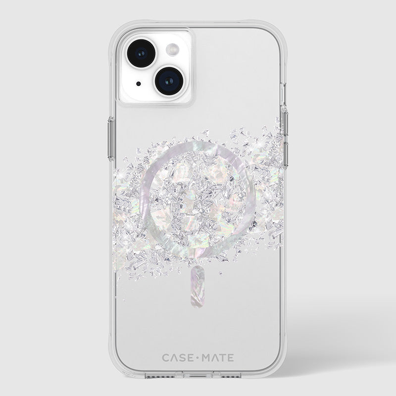 Case-Mate Karat MagSafe – iPhone 15 Plus Hülle mit Perlmutt (Ein Hauch von Perle)