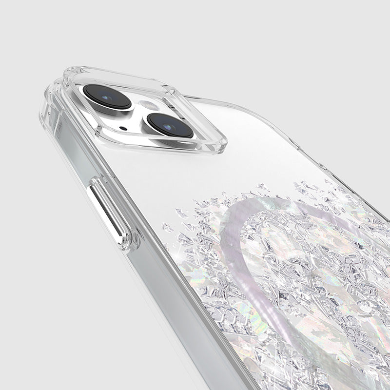 Case-Mate Karat MagSafe – iPhone 15 Plus Hülle mit Perlmutt (Ein Hauch von Perle)