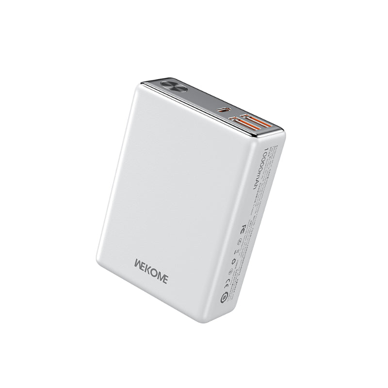 WEKOME WP-27 Tint Series – Powerbank 10000 mAh Superschnellladung USB-C PD 20 W + 2x USB-A QC3.0 22,5 W (Weiß)