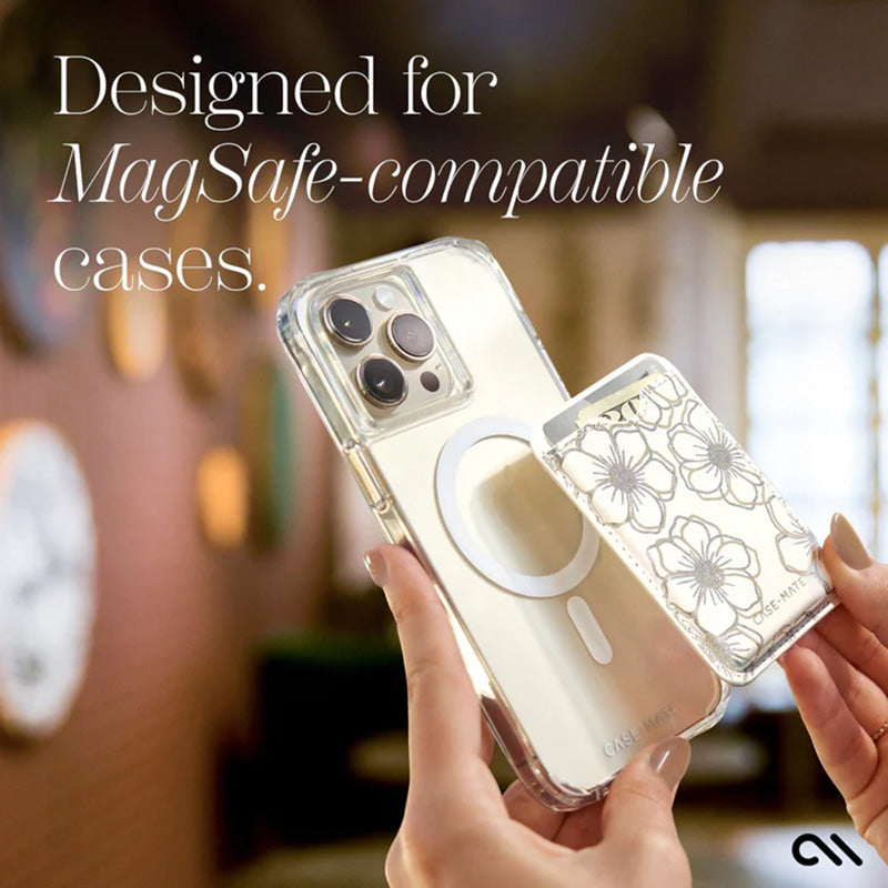 Case-Mate Magnetischer Kartenhalter MagSafe – Magnetische Geldbörse (Floral Gems)