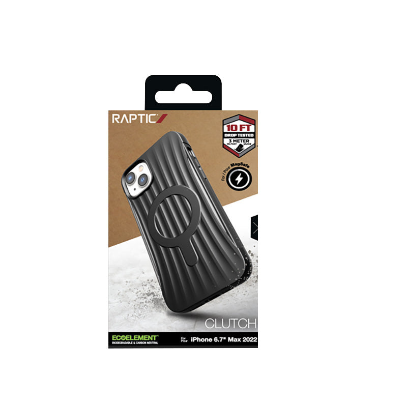X-Doria Raptic Clutch MagSafe - Biodegradable case for iPhone 14 Plus (Drop-Tested 3m) (Black)