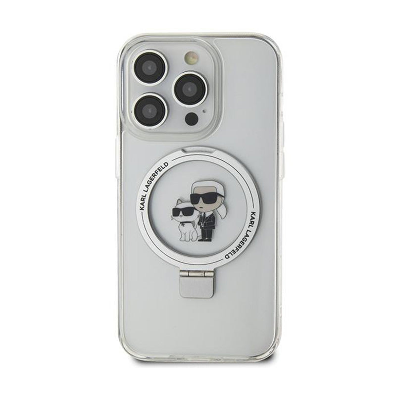 Karl Lagerfeld Ringständer Karl &amp; Choupette MagSafe - iPhone 11 Hülle (weiß)