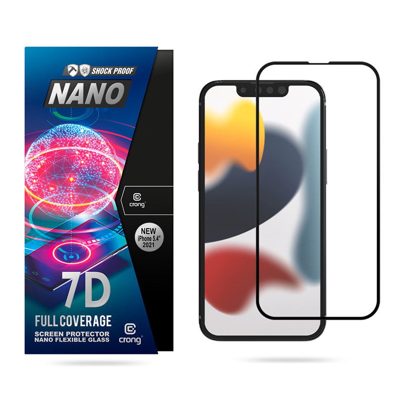 Crong 7D Nano Flexible Glass – Hybrid-Displayschutz mit vollständiger Abdeckung 9H iPhone 5.4 iPhone 13 mini