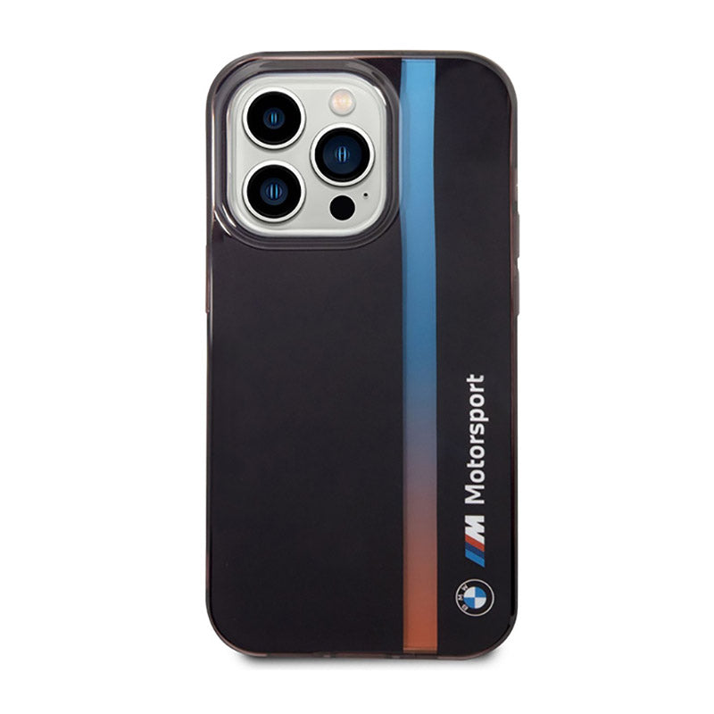 BMW Tricolor Stripe - hoesje voor iPhone 14 Pro (zwart)