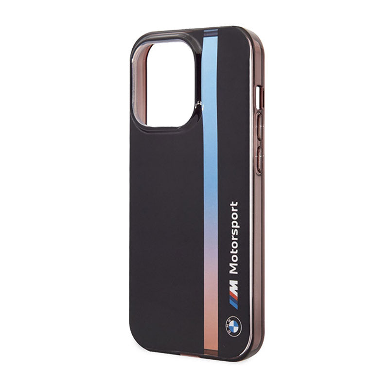 BMW Tricolor Stripe - hoesje voor iPhone 14 Pro (zwart)