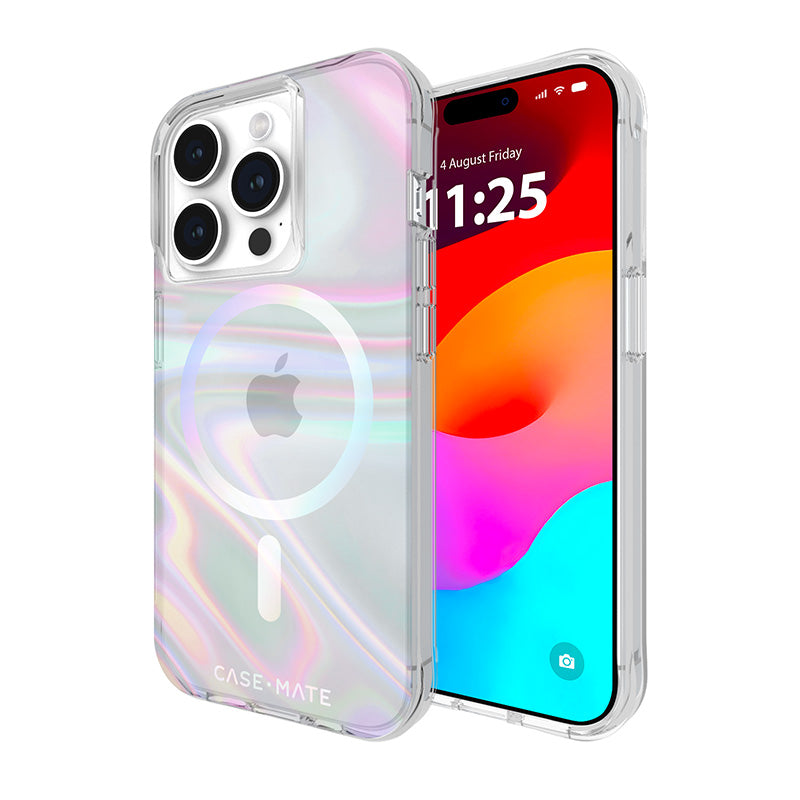 Case-Mate Soap Bubble MagSafe – iPhone 15 Pro Hülle (irisierend)