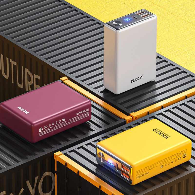 WEKOME WP-27 Tint Series – Powerbank 10000 mAh Superschnellladung USB-C PD 20 W + 2x USB-A QC3.0 22,5 W (Rot)