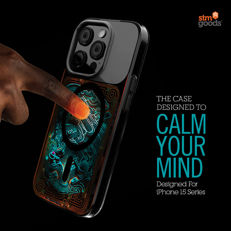 STM Reveal Warm MagSafe - Anti-stress case for iPhone 15 Pro Max (Black Realm)