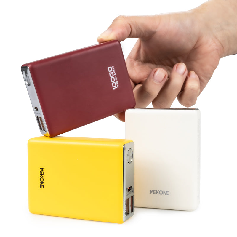 WEKOME WP-27 Tint Series – Powerbank 10000 mAh Superschnellladung USB-C PD 20 W + 2x USB-A QC3.0 22,5 W (Rot)