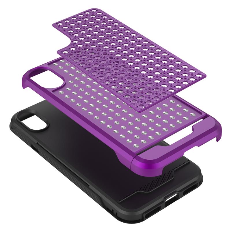 Zizo Star Diamond Hybrid Cover für iPhone X (Lila/Schwarz)