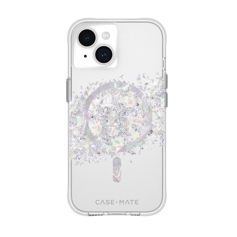 Case-Mate Karat MagSafe - Hülle für iPhone 15 / iPhone 14 / iPhone 13 verziert mit Perlmutt (A Touch of Pearl)