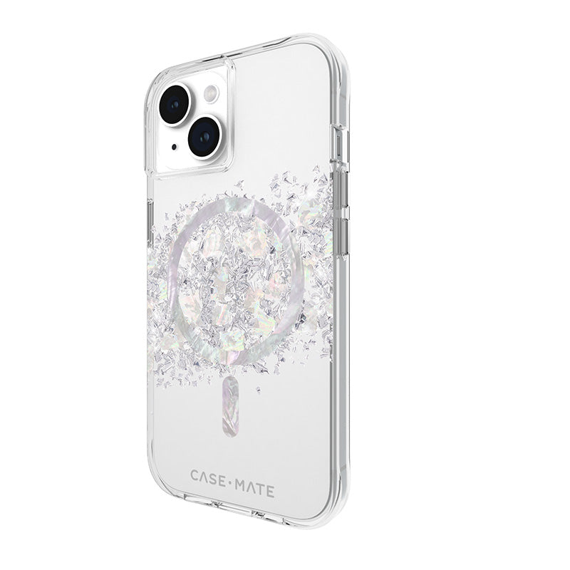 Case-Mate Karat MagSafe - Hülle für iPhone 15 / iPhone 14 / iPhone 13 verziert mit Perlmutt (A Touch of Pearl)