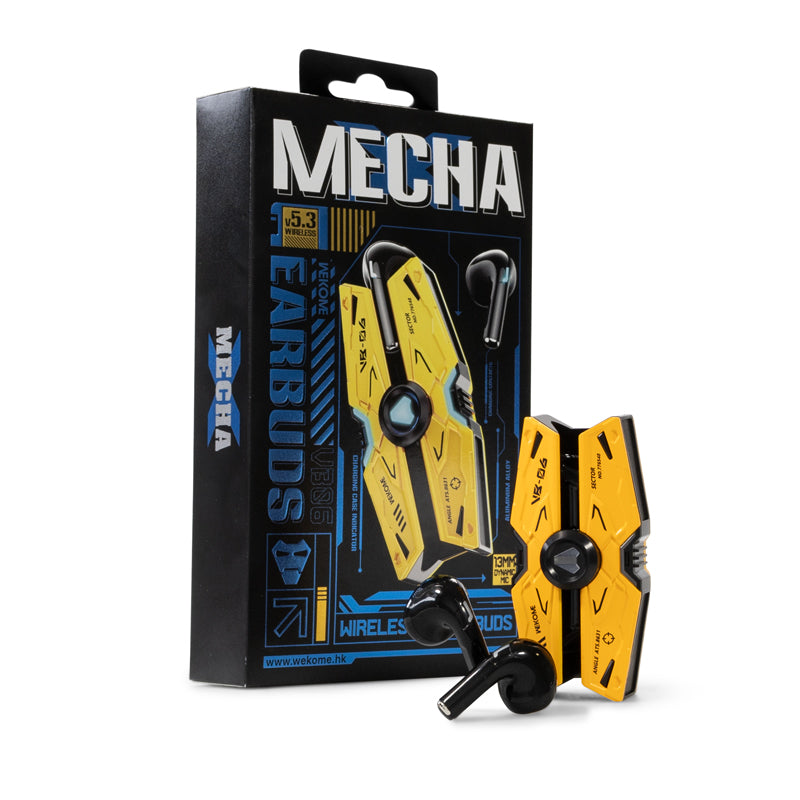 WEKOME VB06 Mecha Series - Wireless Bluetooth V5.3 TWS headphones with charging case (Yellow)
