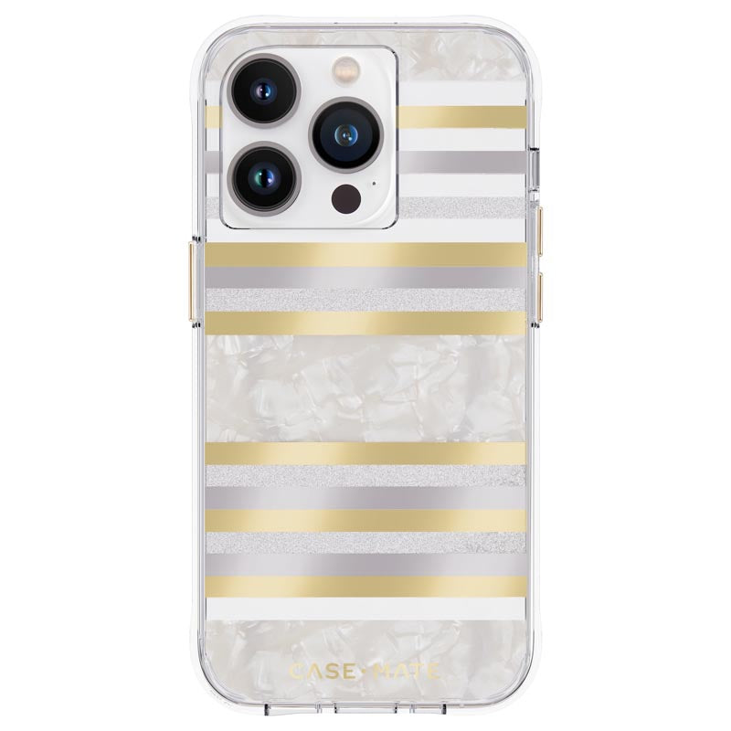 Case-Mate Pearl Stripes MagSafe - Mit Perlmutt verzierte Hülle für iPhone 14 Pro (Pearl Stripes)