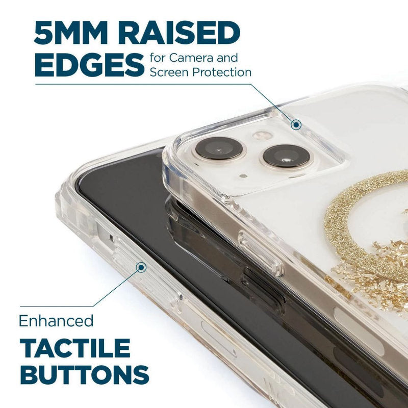 Case-Mate Karat MagSafe - Goldverzierte Hülle für iPhone 14 Plus (Marmor)