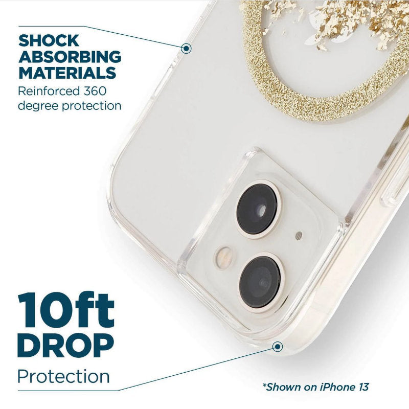 Case-Mate Karat MagSafe - Goldverzierte Hülle für iPhone 14 Plus (Marmor)