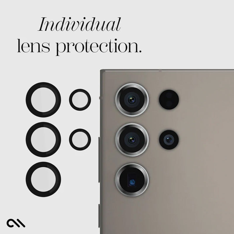 Case-Mate Aluminium Ring Lens Protector – Schutzglas für das Kameraobjektiv des Samsung Galaxy S24 Ultra (Schwarz)