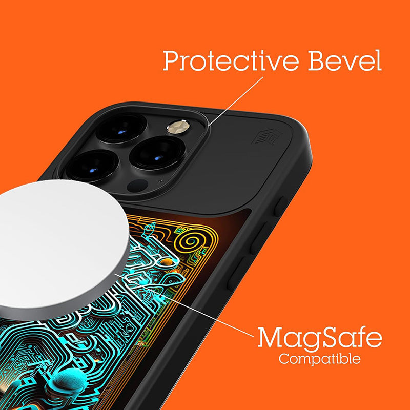 STM Reveal Warm MagSafe - Anti-stress case for iPhone 15 Pro Max (Black Realm)