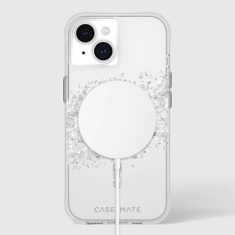 Case-Mate Karat MagSafe - Hülle für iPhone 15 / iPhone 14 / iPhone 13 verziert mit Perlmutt (A Touch of Pearl)