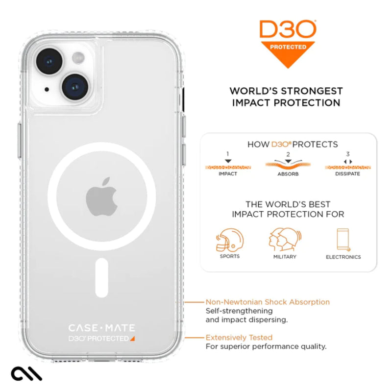 Case-Mate Ultra Tough plus D3O MagSafe - iPhone 15 Plus Hülle (Klar)