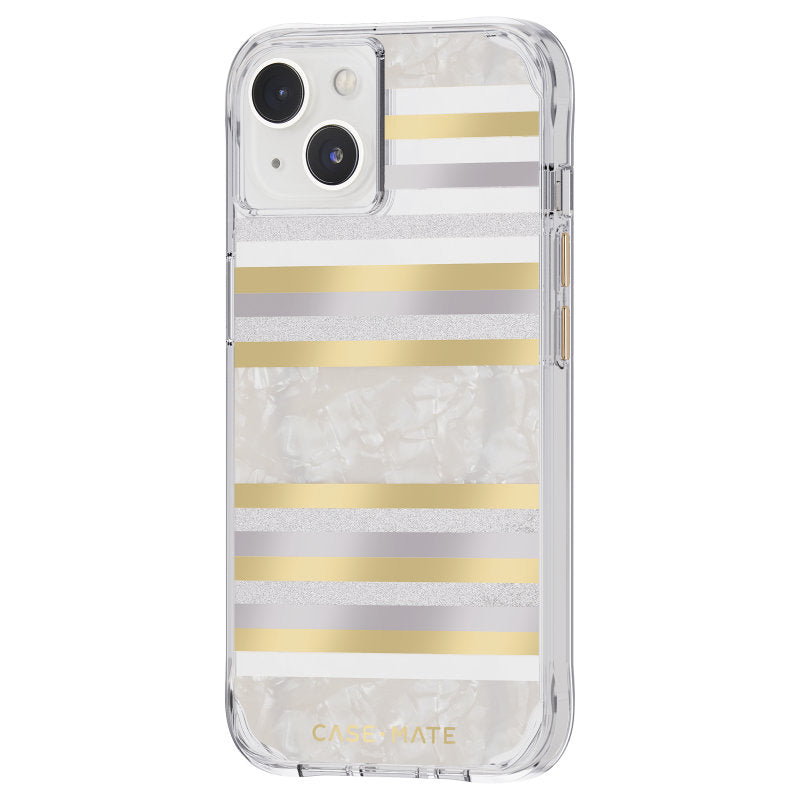 Case-Mate Pearl Stripes MagSafe - Mit Perlmutt verzierte Hülle für iPhone 14 / iPhone 13 (Pearl Stripes)