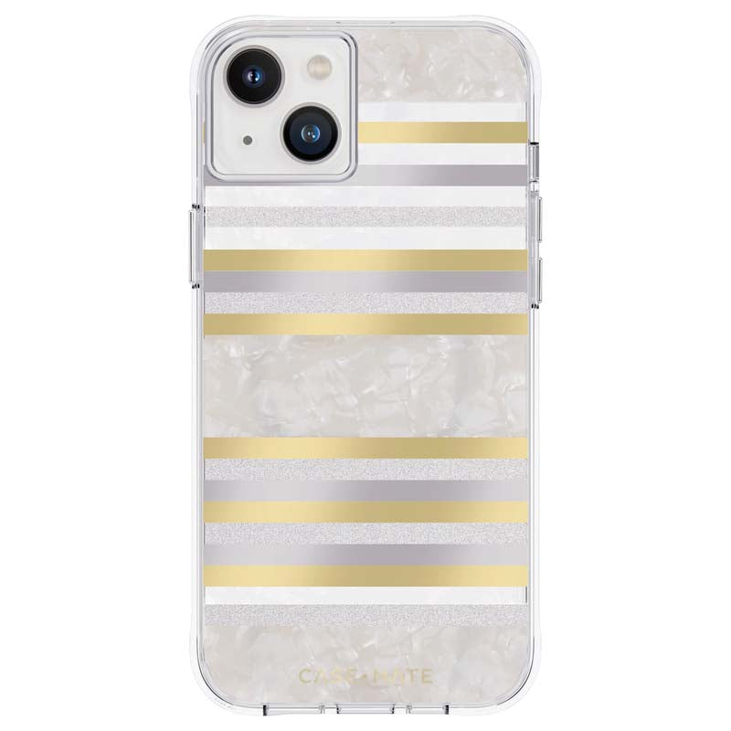 Case-Mate Pearl Stripes MagSafe - Mit Perlmutt verzierte Hülle für iPhone 14 Plus (Pearl Stripes)