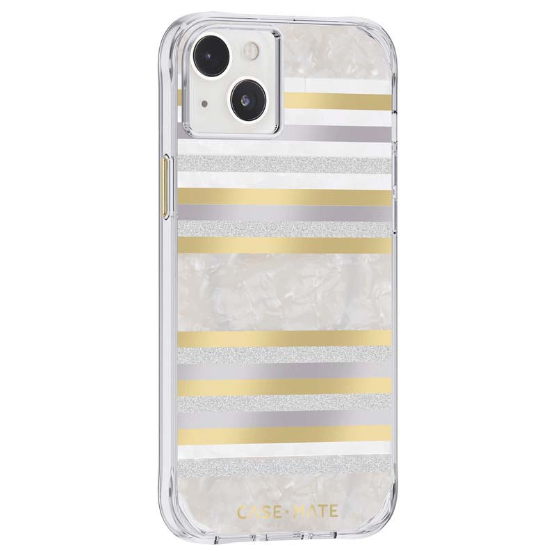 Case-Mate Pearl Stripes MagSafe - Mit Perlmutt verzierte Hülle für iPhone 14 Plus (Pearl Stripes)