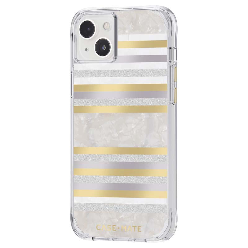 Case-Mate Pearl Stripes MagSafe - Mit Perlmutt verzierte Hülle für iPhone 14 Plus (Pearl Stripes)