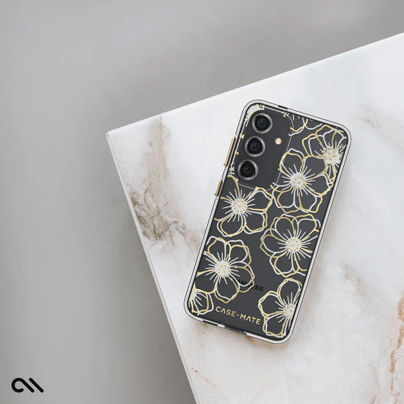 Case-Mate Floral Gems - Hülle für Samsung Galaxy S24 (Gold)