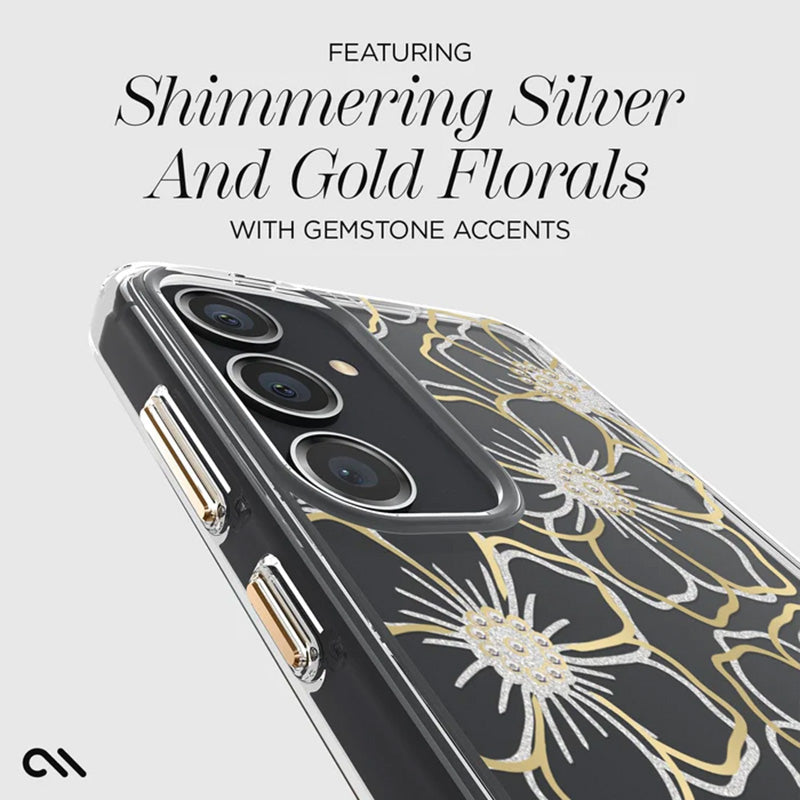 Case-Mate Floral Gems - Hülle für Samsung Galaxy S24+ (Gold)