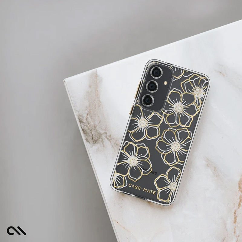 Case-Mate Floral Gems - Hülle für Samsung Galaxy S24+ (Gold)