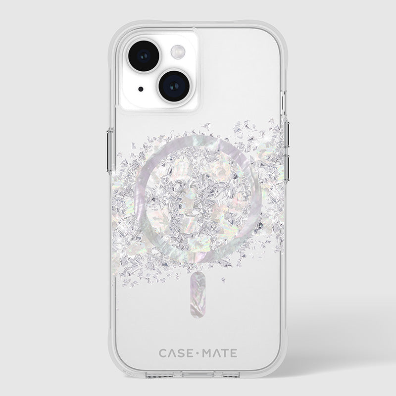 Case-Mate Karat MagSafe - Hülle für iPhone 15 / iPhone 14 / iPhone 13 verziert mit Perlmutt (A Touch of Pearl)