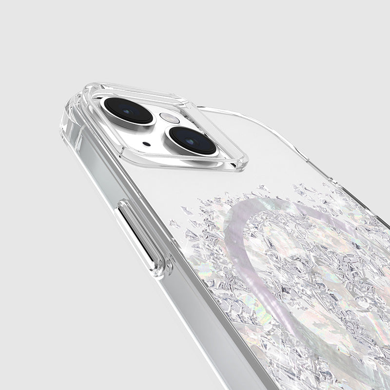 Case-Mate Karat MagSafe - Hülle für iPhone 15 / iPhone 14 / iPhone 13 verziert mit Perlmutt (A Touch of Pearl)