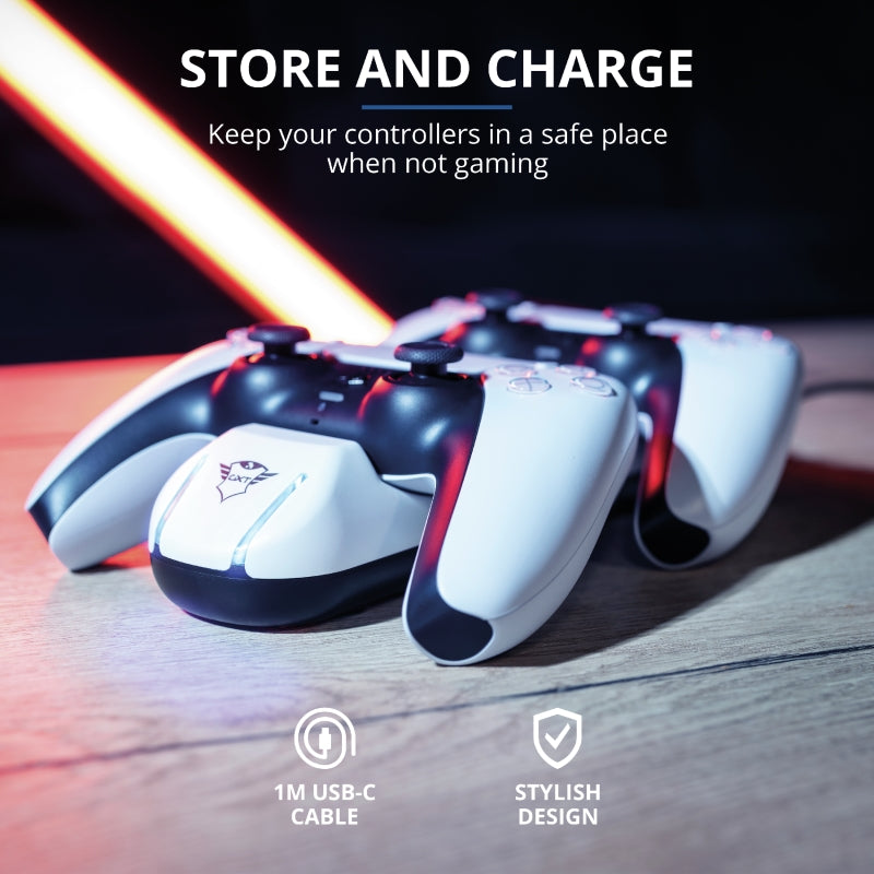 Trust GXT250 – Ladegerät für 2 PS5-Pads