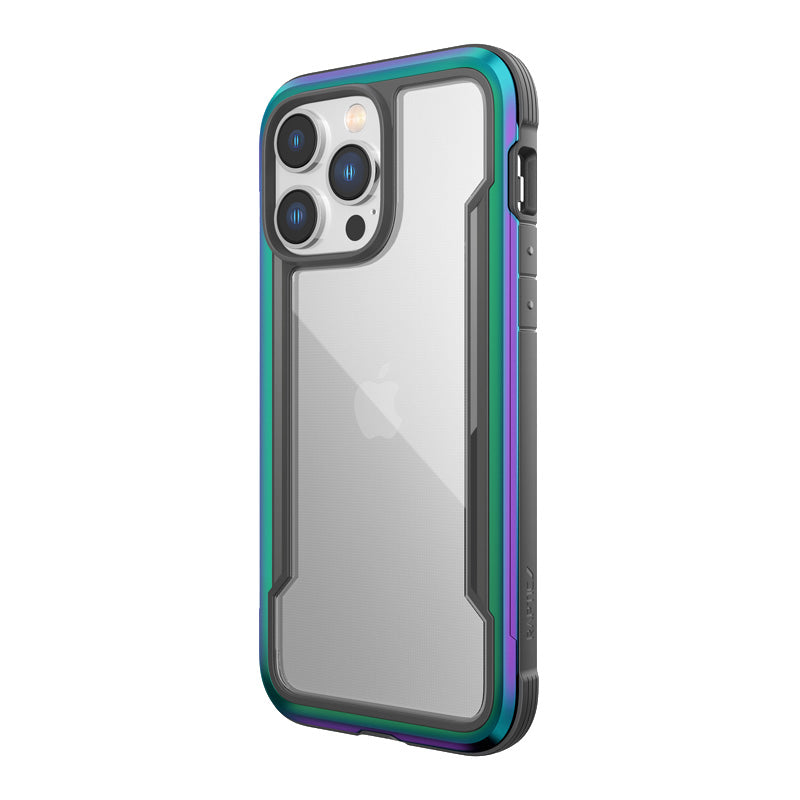 X-Doria Raptic Shield - Aluminum Case for iPhone 14 Pro Max (Drop-Tested 3m) (Iridescent)