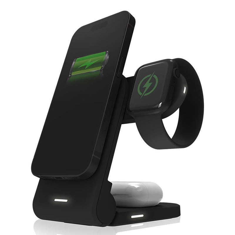 STM ChargeTree MAG – 3-in-1 mobiles kabelloses Ladegerät mit MagSafe (schwarz)