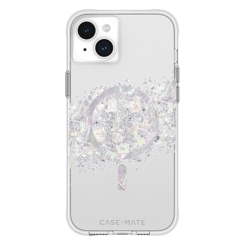 Case-Mate Karat MagSafe – iPhone 15 Plus Hülle mit Perlmutt (Ein Hauch von Perle)