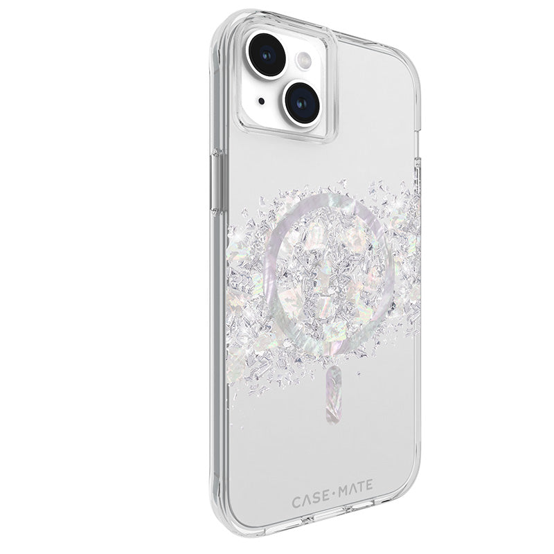 Case-Mate Karat MagSafe – iPhone 15 Plus Hülle mit Perlmutt (Ein Hauch von Perle)