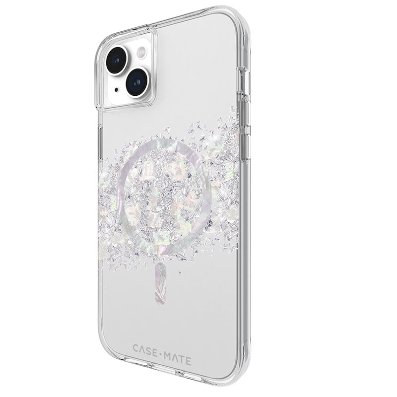 Case-Mate Karat MagSafe – iPhone 15 Plus Hülle mit Perlmutt (Ein Hauch von Perle)