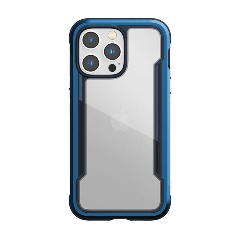 X-Doria Raptic Shield – Aluminiumgehäuse für iPhone 14 Pro Max (sturzgetestet aus 3 m Höhe) (Marineblau)