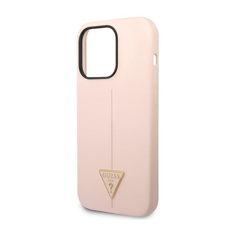 Guess Silikon Dreieck Logo - Hülle für iPhone 14 Pro Max (Rosa)