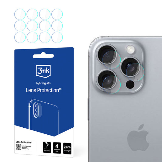 3mk Lensbescherming - Cameralensglas voor iPhone 16 Pro (4 sets)