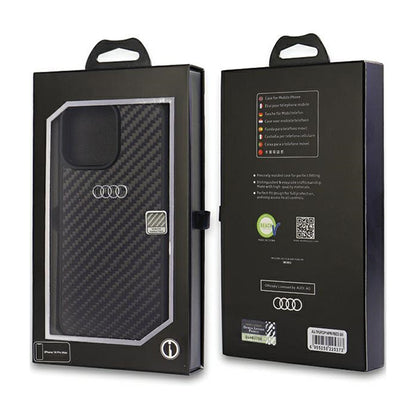 Audi Carbon Fiber - Hülle für iPhone 14 Pro Max (Schwarz)