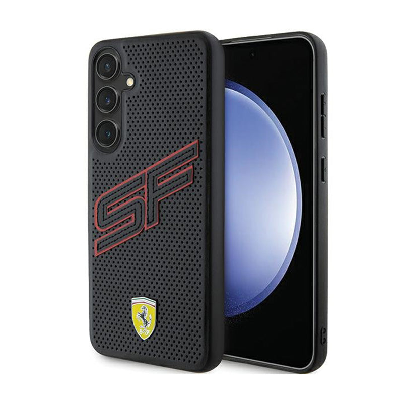 Ferrari Big SF geperforeerd - Samsung Galaxy S24 hoesje (zwart)