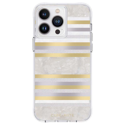 Case-Mate Pearl Stripes MagSafe - Mit Perlmutt verzierte Hülle für iPhone 14 Pro Max (Pearl Stripes)