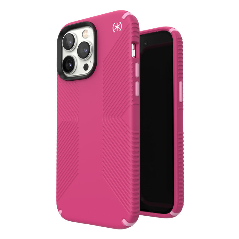 Speck Presidio2 Grip - Case voor iPhone 14 Pro max met MICROBAN-coating (Digitalpink / Blossompink / White)