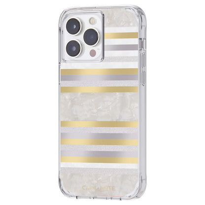 Case-Mate Pearl Stripes MagSafe - Mit Perlmutt verzierte Hülle für iPhone 14 Pro Max (Pearl Stripes)