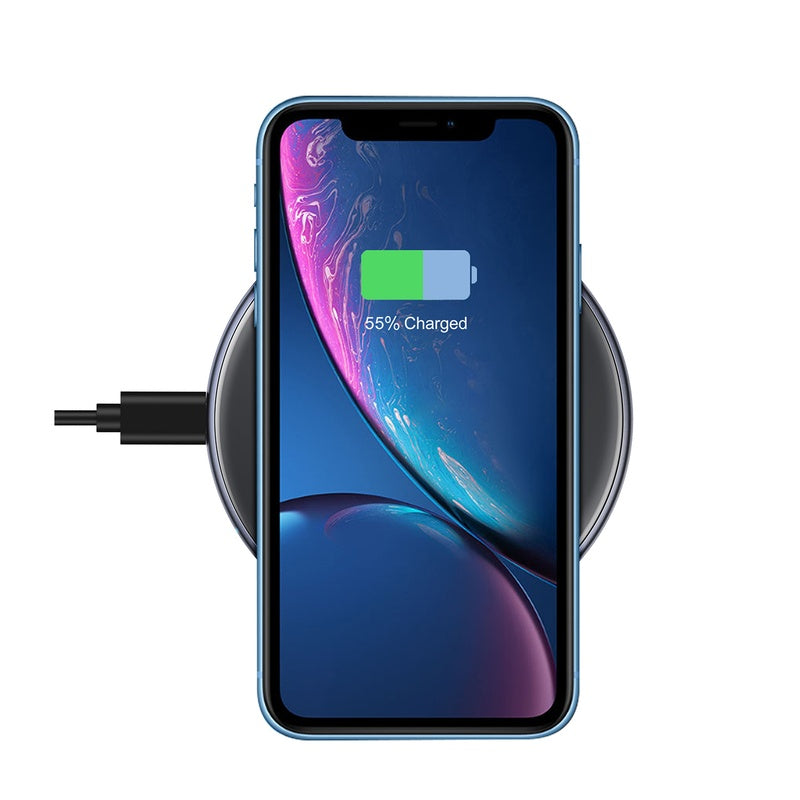 Crong Qi Fast Wireless Charger with Aluminium & Armorplate housing 15W (black)