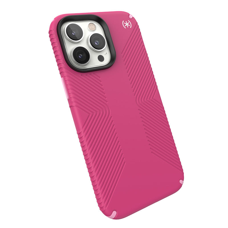 Speck Presidio2 Grip - Case voor iPhone 14 Pro max met MICROBAN-coating (Digitalpink / Blossompink / White)